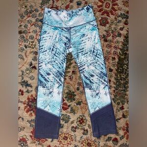 Fila Sport Blue and Gray Patterned Crop Leggings